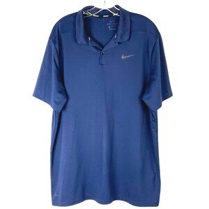 Nike Golf Dri-Fit Blue Polo Shirt XL Polyester Lightweight Performance Wear EUC